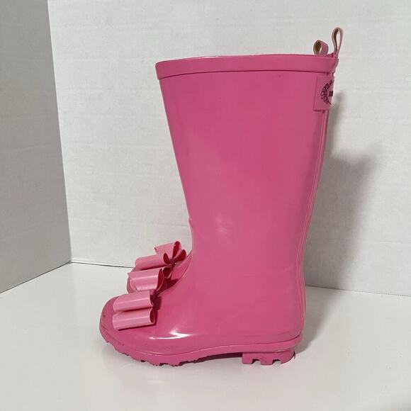 Joyfolie Girls Size 13 Molly Rain Boots Pink Bow - Picture 5 of 11